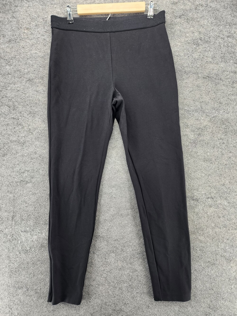 Talbots Pants Womens 8 Pull On Black Ankle Zip